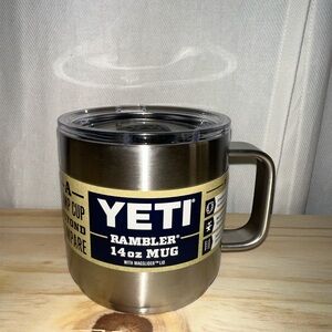 YETI Rambler 14 oz Stainless Steel Mug with Clear Lid